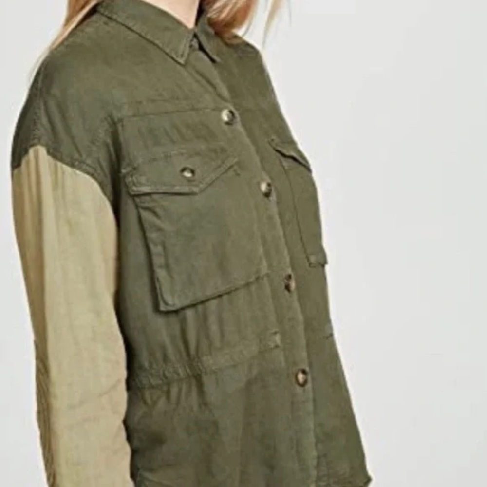 We the Free. Day Drifter Utility Shirt. Vintage Faded Green. Line Blend Small. - Picture 3 of 16